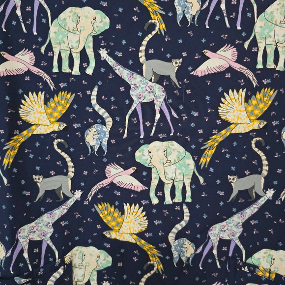 Scrubstar V-Neck Animal Print Scrub Top Women's Short Sleeve Soft Fabric Blue - Picture 3 of 12